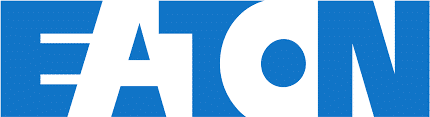 The image displays the logo of a company named Eaton, with the word 'EATON' in bold blue letters on a white background.