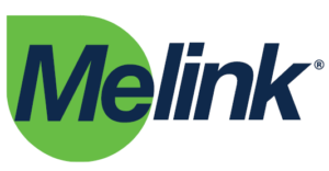 The Melink company logo featuring the word 'Melink' in bold, dark blue letters with a green leaf shape forming part of the letter 'M'.