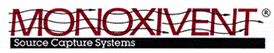 Logo of Monoxivent with the text 'Source Capture Systems' below, featuring red text with a pattern on 'Monoxivent' and a small registered trademark symbol.