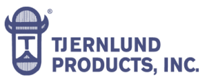 Logo for Tjernlund Products, Inc. featuring a stylized helmeted face graphic on the left with the company name in bold, capital letters on the right.